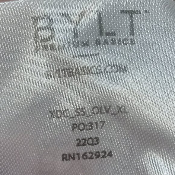 BYLT Premium Basics Men's Drop Cut Lux Short Sleeve Shirt XL Olive - Picture 8 of 8